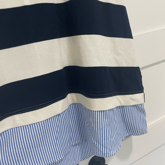 Striped Navy and White Kids Dress - Picture 2 of 5